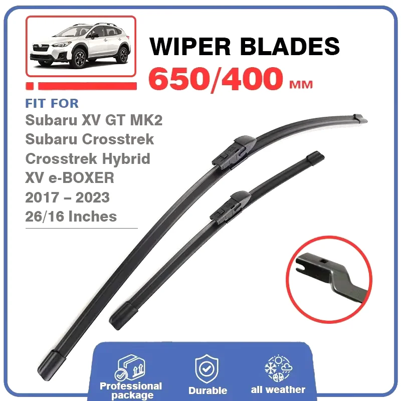 Front Wiper Blades Set 26"+16" For Subaru XV GT MK2 2017-2023 Crosstrek Hybrid e-BOXER Windshield Windscreen Car Accessories
Front Wiper Blades Set 26"+16" For Subaru XV GT MK2 2017-2023 Crosstrek Hybrid e-BOXER Windshield Windscreen Car Accessories