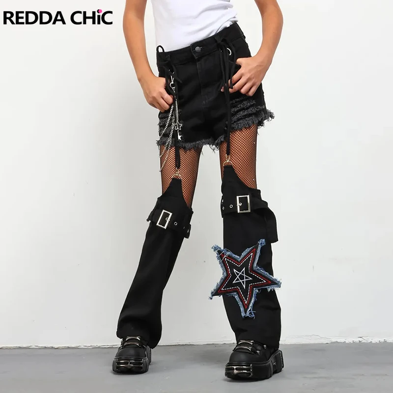 Женские асимметричные ботинки ReddaChic Baddie с нашивками Alt Star, длинные джинсовые гетры выше колена с ремнем, в стиле ретро-стритвир
Женские асимметричные ботинки ReddaChic Baddie с нашивками Alt Star, длинные джинсовые гетры выше колена с ремнем, в стиле ретро-стритвир