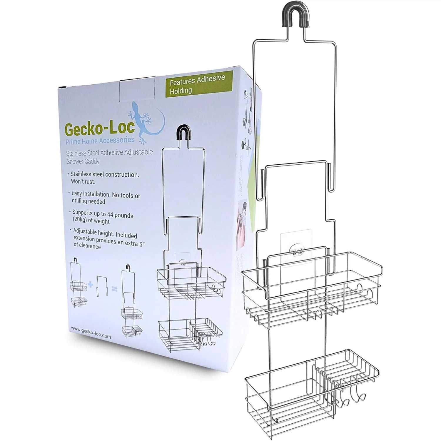 Extra-Long Over-the-Showerhead Shower Caddy with Suction Stabilizer, Rustproof Stainless Steel, Deep Basket & Hooks for
Extra-Long Over-the-Showerhead Shower Caddy with Suction Stabilizer, Rustproof Stainless Steel, Deep Basket & Hooks for