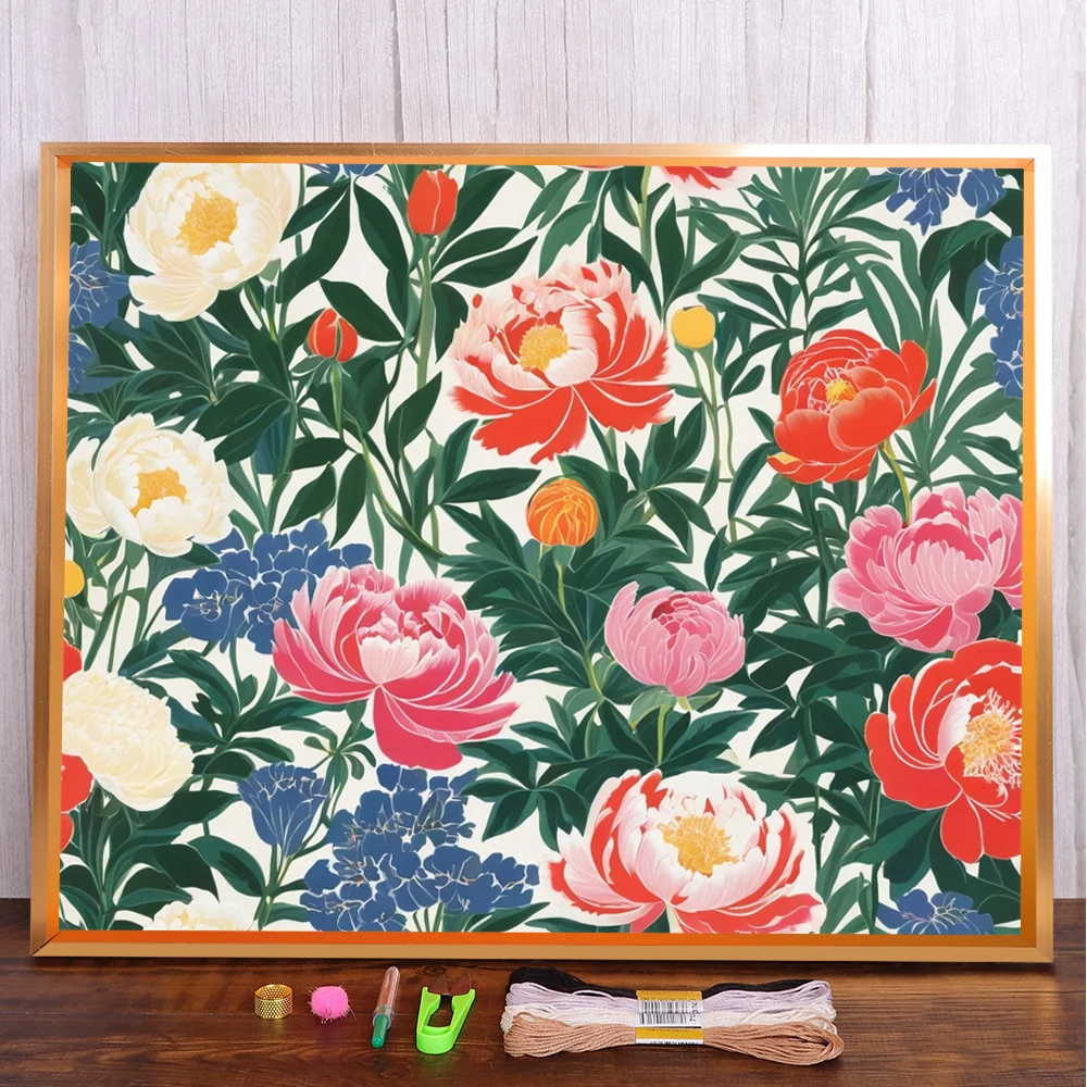 Flower Peony Pre-Printed Cross-Stitch DIY Embroidery Full Kit Sewing Craft Handicraft Handiwork Different Room Decor Promotions
Flower Peony Pre-Printed Cross-Stitch DIY Embroidery Full Kit Sewing Craft Handicraft Handiwork Different Room Decor Promotions