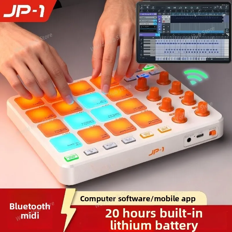 MIDI Controller, 16-key Portable Mini Music Keyboard, Bluetooth, Built-in Battery
MIDI Controller, 16-key Portable Mini Music Keyboard, Bluetooth, Built-in Battery