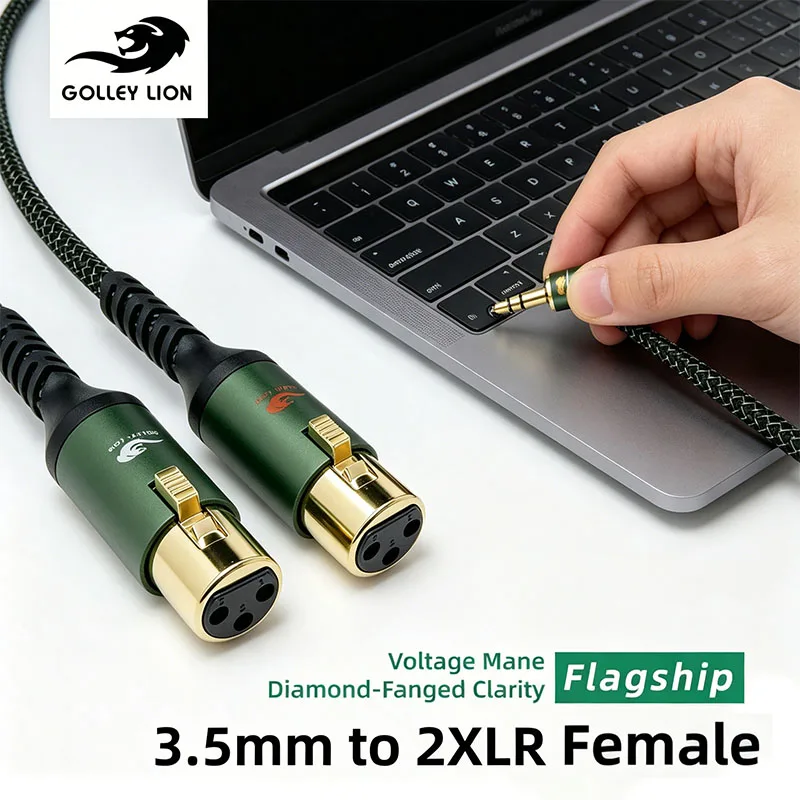 GOLLEY LION 3.5mm To Dual XLR Female Cable Shielded Design Studio Mic/PA/Interfaces Xlr Cable Arc Audio Extractor
GOLLEY LION 3.5mm To Dual XLR Female Cable Shielded Design Studio Mic/PA/Interfaces Xlr Cable Arc Audio Extractor
