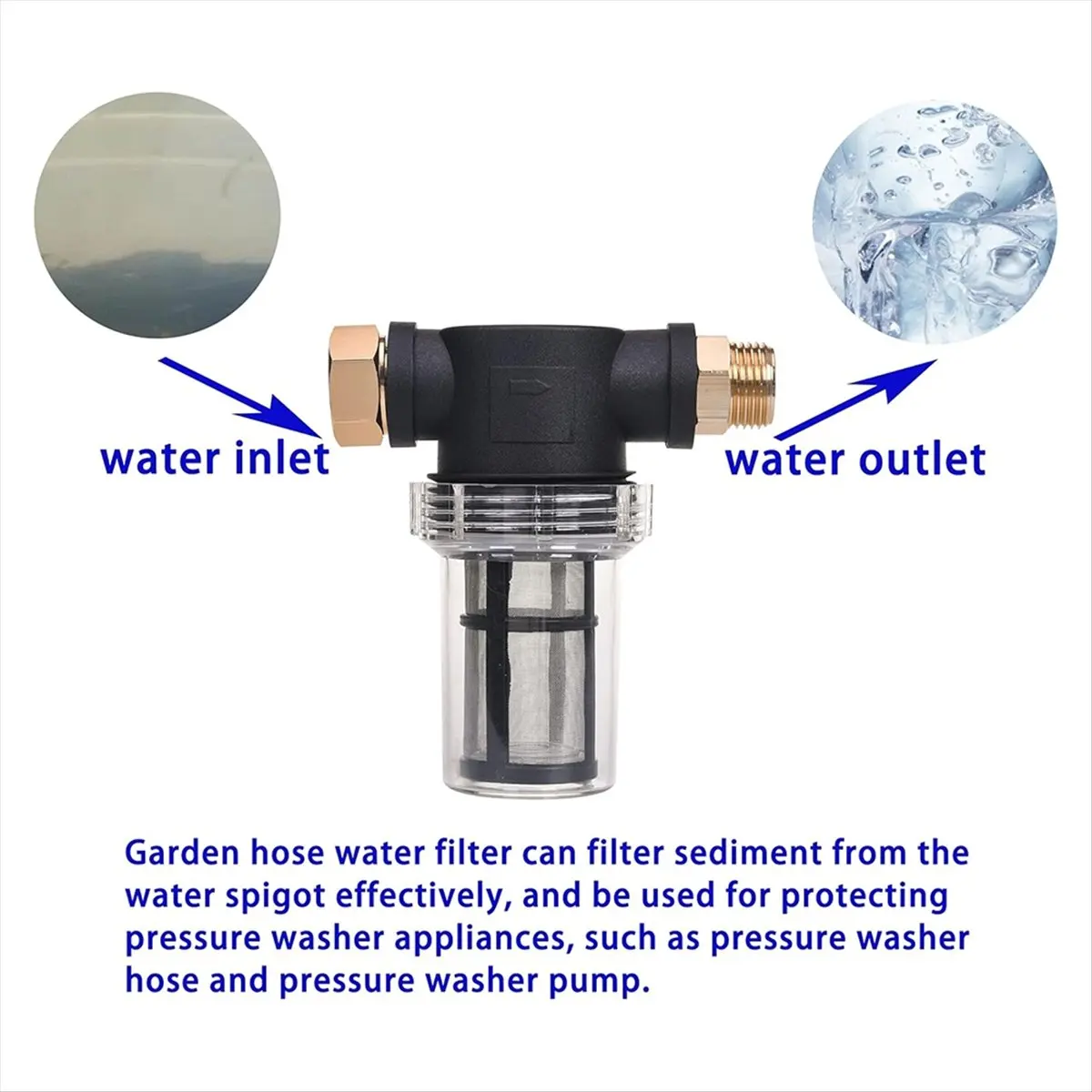DT57 LATEST MODEL Garden Hose Filter, Sediment Filter Attachment for Pressure Washer Inlet Water, with 40 Mesh and 100 Mesh Scre
DT57 LATEST MODEL Garden Hose Filter, Sediment Filter Attachment for Pressure Washer Inlet Water, with 40 Mesh and 100 Mesh Scre