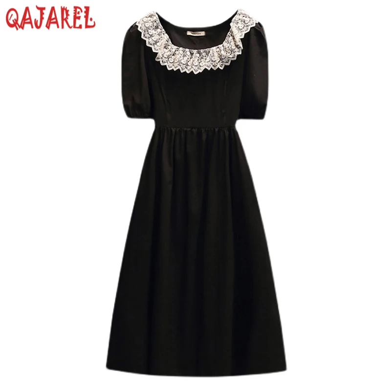 Women Black Patchwork Lace Square Collar Midi Dress 2024 Korean Vintage Hepburn Dress Summer Elegant Bodycon Casual Party Dress
Women Black Patchwork Lace Square Collar Midi Dress 2024 Korean Vintage Hepburn Dress Summer Elegant Bodycon Casual Party Dress