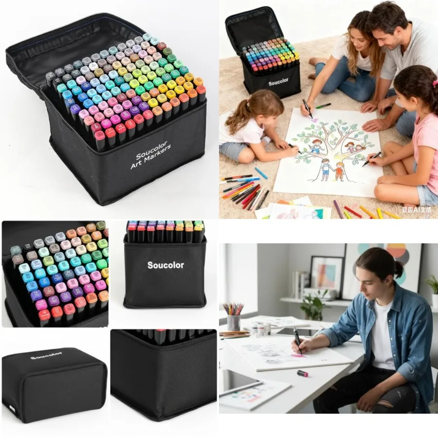 Soucolor Alcohol Markers 168 Colors with Case Holders Dual Tips Chisel Fine Art Markers for Adult Coloring Drawing Artist Marke
Soucolor Alcohol Markers 168 Colors with Case Holders Dual Tips Chisel Fine Art Markers for Adult Coloring Drawing Artist Marke