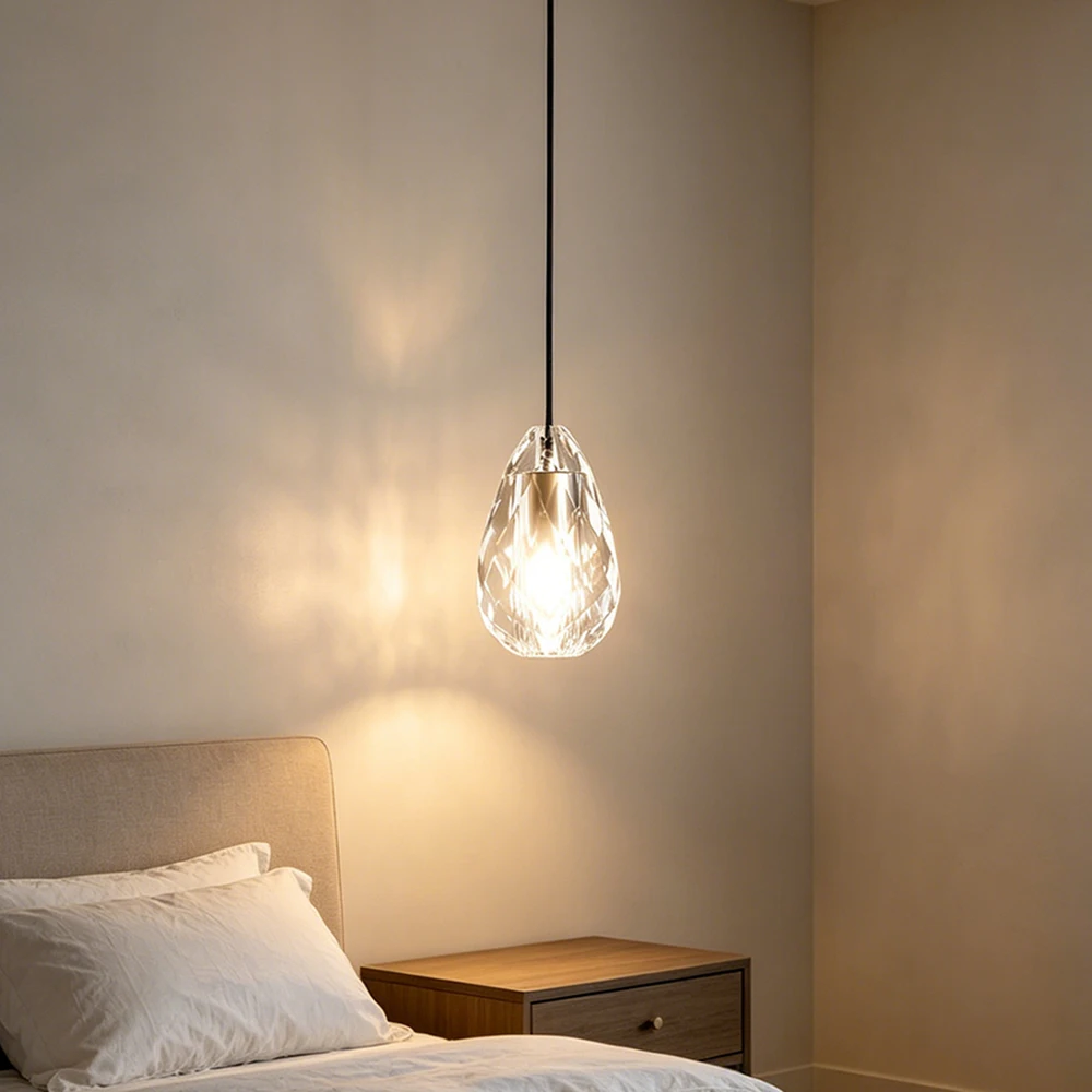 Brass Crystal Teardrop Pendant Light Modern LED Mini Chandelier for Bedroom
Brass Crystal Teardrop Pendant Light Modern LED Mini Chandelier for Bedroom