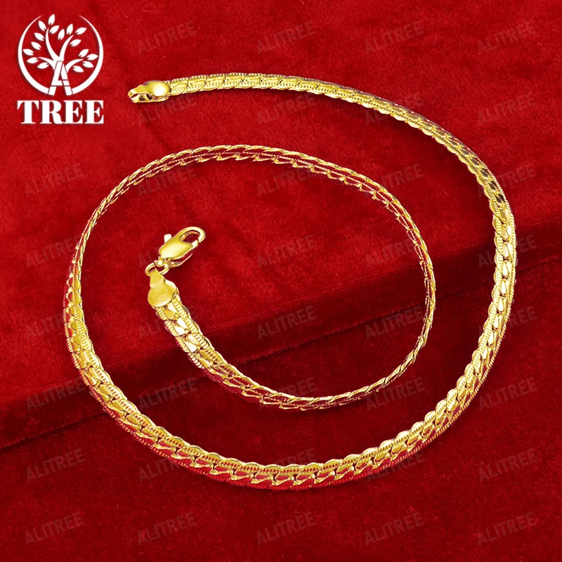 18k Gold Side Chain Necklace 16/18/20/22/24 Inch Chain Women Engagement Wedding Party Fashion Trend Jewelry Gift Accessories 
18k Gold Side Chain Necklace 16/18/20/22/24 Inch Chain Women Engagement Wedding Party Fashion Trend Jewelry Gift Accessories