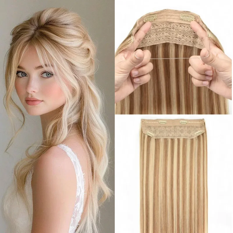 One Piece 100% Human Hair Fish Line Extensions 12-26 inch #1B For A Quick Fix For Wide Partings
One Piece 100% Human Hair Fish Line Extensions 12-26 inch #1B For A Quick Fix For Wide Partings