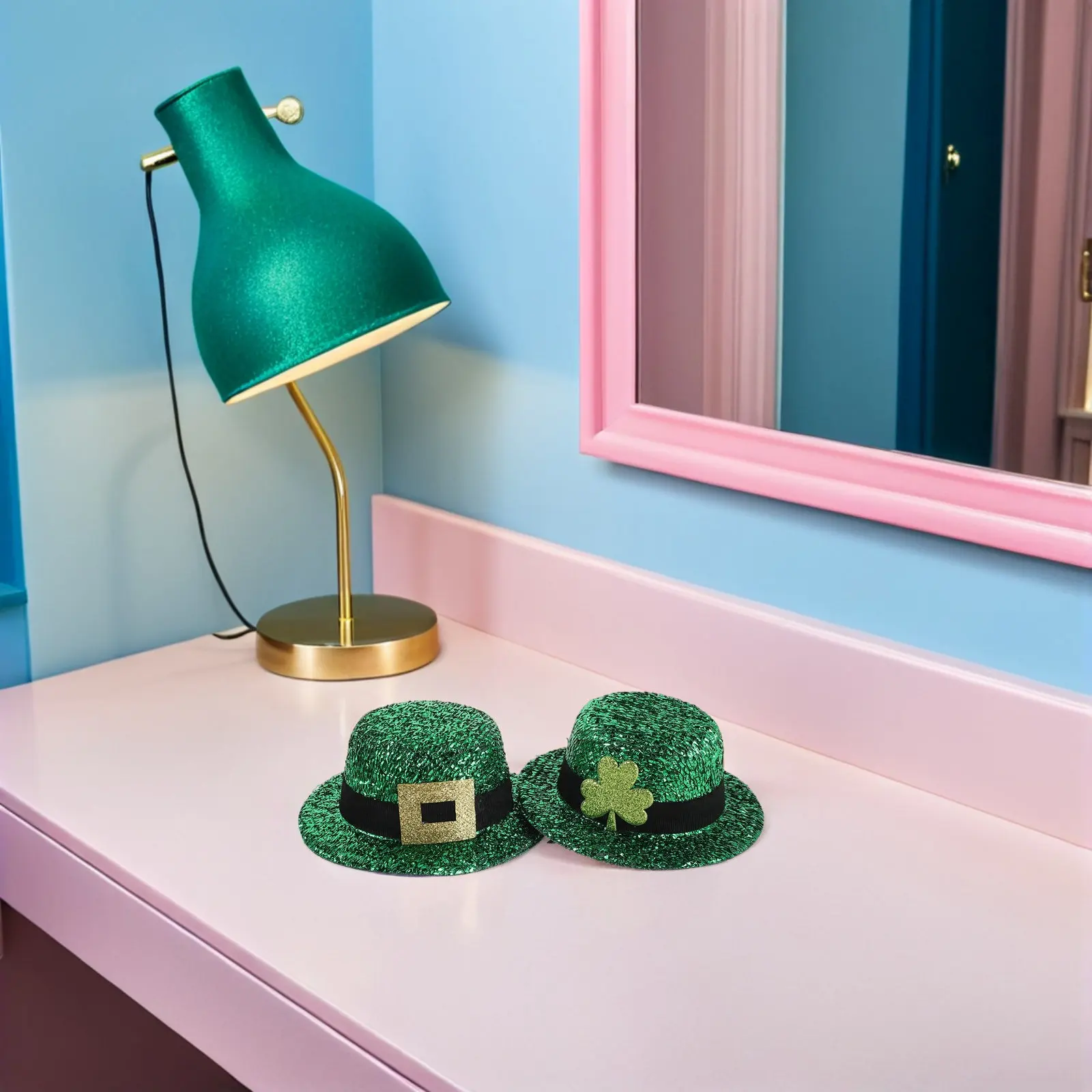 4Pcs Saint Patrick's Day Small Hat Hair Clips Green Shamrock Mini Top Hat Hairpins Party Festival Irish Accessories
4Pcs Saint Patrick's Day Small Hat Hair Clips Green Shamrock Mini Top Hat Hairpins Party Festival Irish Accessories