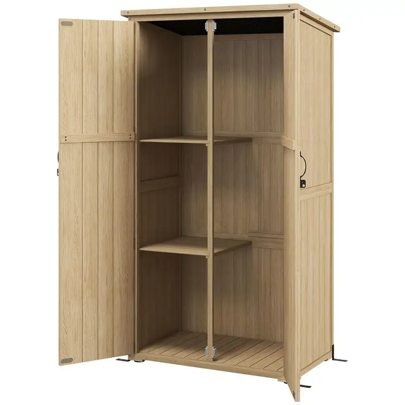 Garden Storage Cabinet for Tools 90L X 54.5W X 161/168.5H cm 2 Shelves Bitumen-Coated Roof Waterproofing Pine Impregnated
Garden Storage Cabinet for Tools 90L X 54.5W X 161/168.5H cm 2 Shelves Bitumen-Coated Roof Waterproofing Pine Impregnated