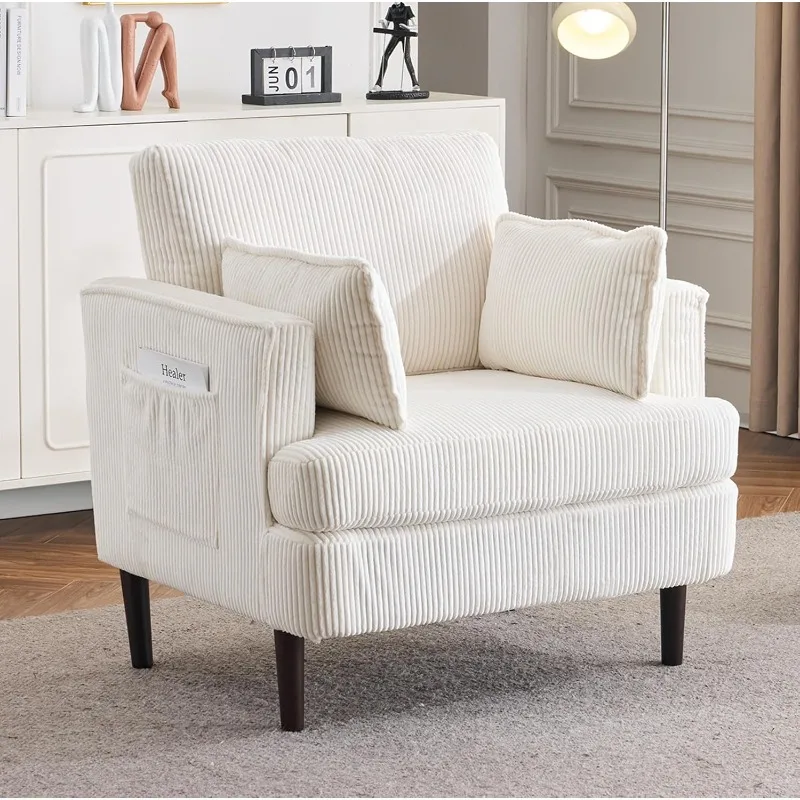 Современные акцентные стулья, вельветовое кресло с обивкой, 2 подушками и боковым карманом, диван-бочка с твердыми ножками, Comf
Современные акцентные стулья, вельветовое кресло с обивкой, 2 подушками и боковым карманом, диван-бочка с твердыми ножками, Comf