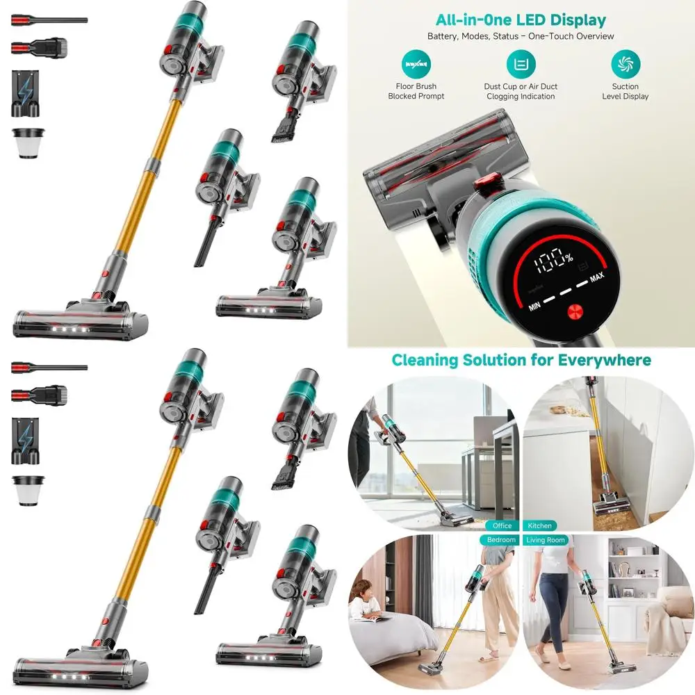 Мощный беспроводной пылесос 40KPA: легкий пылесос-стик 6-в-1 для дома, шерсти животных, ковров и твердых полов (зеленый)
Мощный беспроводной пылесос 40KPA: легкий пылесос-стик 6-в-1 для дома, шерсти животных, ковров и твердых полов (зеленый)