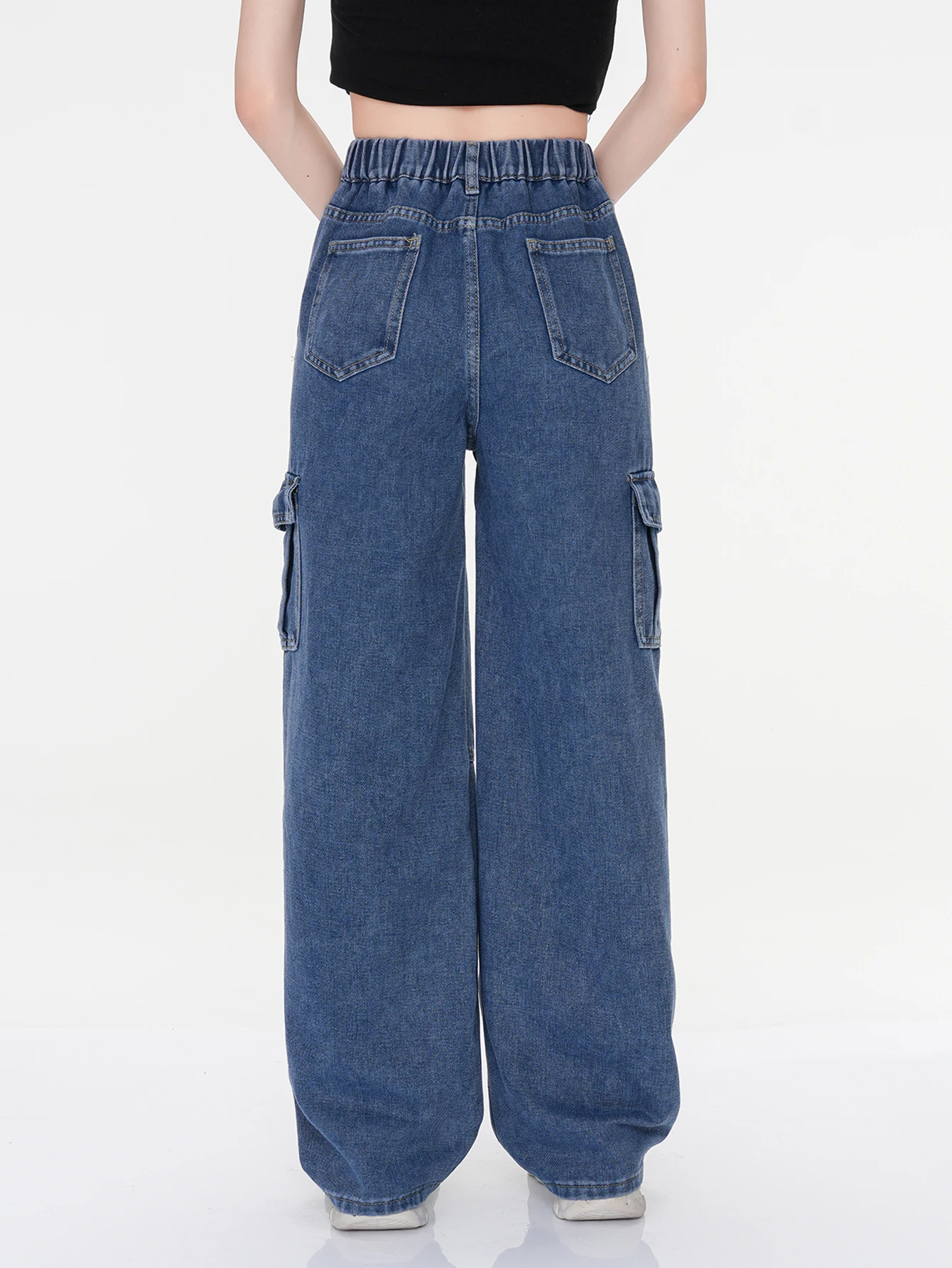 Women's Vintage Washed Cargo Jeans - High Waist Straight Wide Leg Denim Pants for Girls, Casual Stretch Slimming College Style R
Women's Vintage Washed Cargo Jeans - High Waist Straight Wide Leg Denim Pants for Girls, Casual Stretch Slimming College Style R