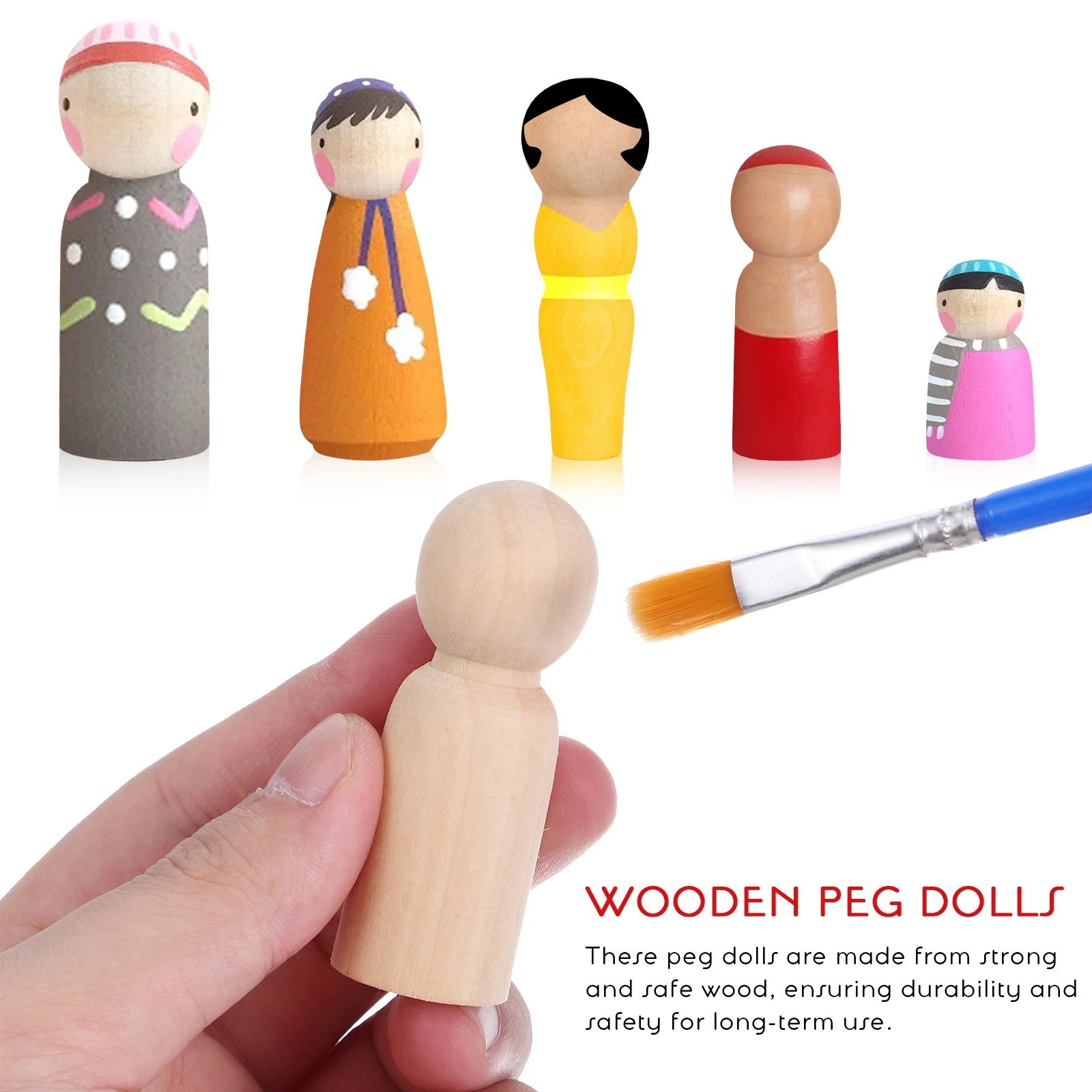 50 Pcs Wooden Peg Unfinished Blank DIY Graffiti Painted Figure People Toys Craft Decor Large Smooth Round Wood Safe
50 Pcs Wooden Peg Unfinished Blank DIY Graffiti Painted Figure People Toys Craft Decor Large Smooth Round Wood Safe