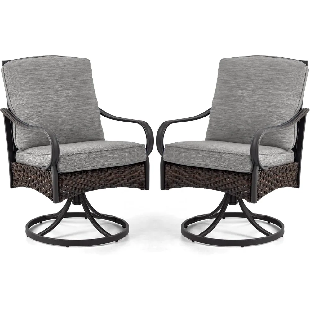 Набор из 2 обеденных стульев для патио, поворотные стулья для патио на открытом воздухе с подушкой, плетеные стулья для патио для сада, заднего двора, балкона
Набор из 2 обеденных стульев для патио, поворотные стулья для патио на открытом воздухе с подушкой, плетеные стулья для патио для сада, заднего двора, балкона