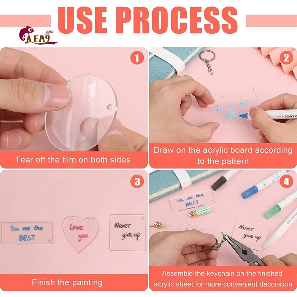 AEA9-200 Pieces Acrylic Keychain Blanks Blank Acrylic Clear Keychain Pendants For DIY Craft Projects
AEA9-200 Pieces Acrylic Keychain Blanks Blank Acrylic Clear Keychain Pendants For DIY Craft Projects