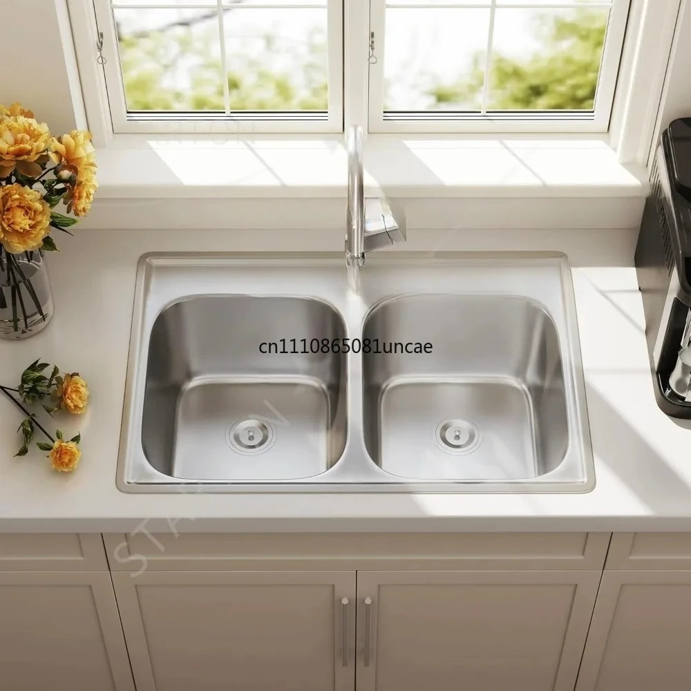Настраиваемая зимняя кухонная мойка с двумя чашами, размер: 31-7/8"x20-7/8"x9", врезная, из нержавеющей стали, для установки в столешницу
Настраиваемая зимняя кухонная мойка с двумя чашами, размер: 31-7/8"x20-7/8"x9", врезная, из нержавеющей стали, для установки в столешницу