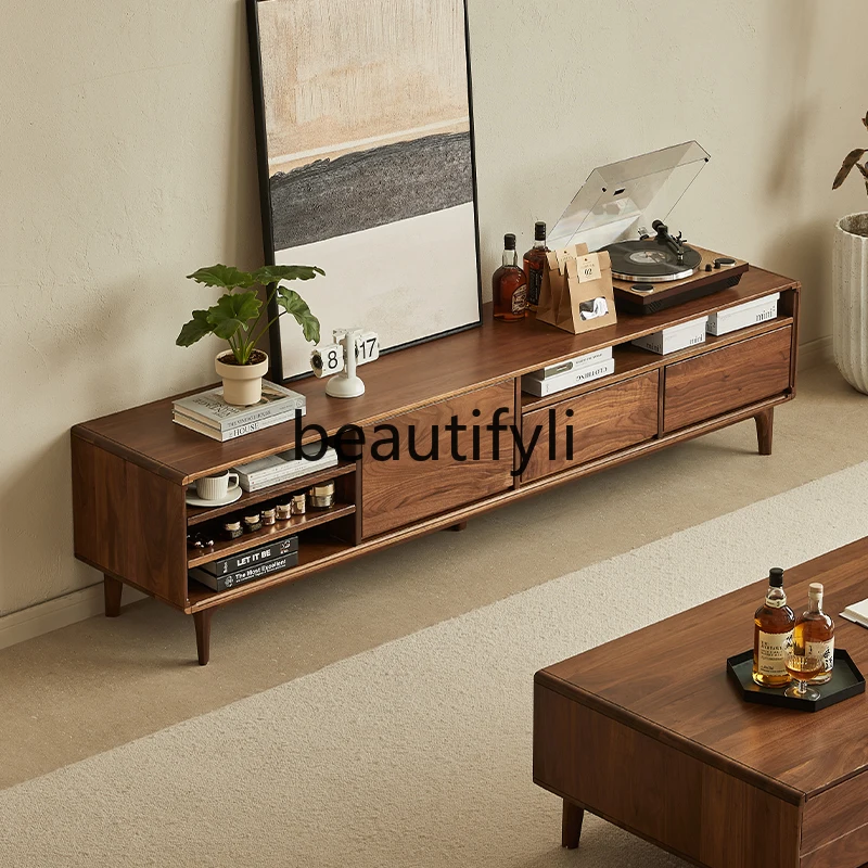 North American black walnut TV cabinet, large and small apartment living room solid wood floor cabinet audio-visual cabinet
North American black walnut TV cabinet, large and small apartment living room solid wood floor cabinet audio-visual cabinet