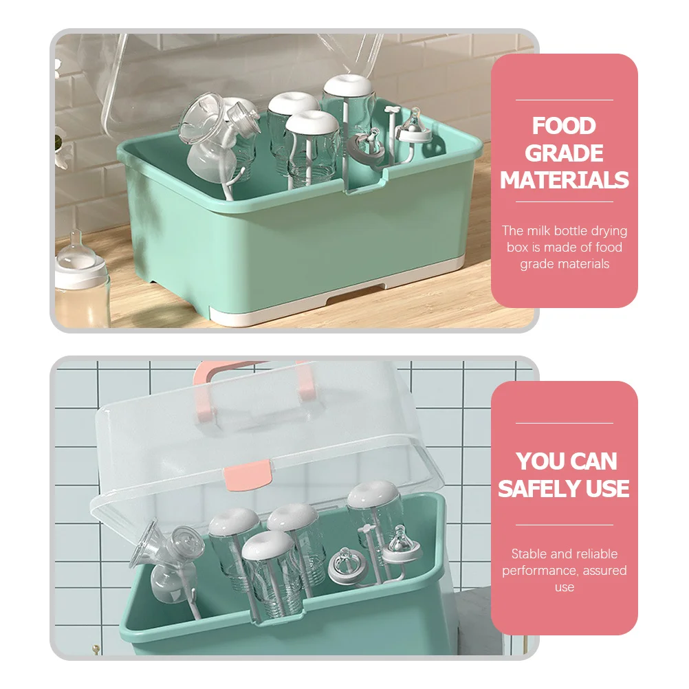 Feeding Bottle Storage Box Tidy and Dryer Rack Water Cup Container Drainer Drying Plastic Bottles with Cover for
Feeding Bottle Storage Box Tidy and Dryer Rack Water Cup Container Drainer Drying Plastic Bottles with Cover for