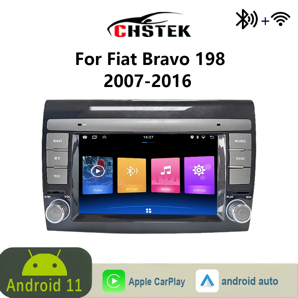 CHSTEK Car Radio 2+32G Android 11 Carplay for Fiat Bravo 198 2007-2016 Head Unit Multimedia Audio GPS WiFi Navigation Player RDS
CHSTEK Car Radio 2+32G Android 11 Carplay for Fiat Bravo 198 2007-2016 Head Unit Multimedia Audio GPS WiFi Navigation Player RDS