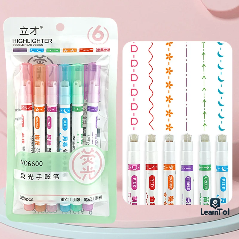 6pc Curve Highlighter Marker Pen Linear Pencil Lace Roller Tip Multiple Line Shapes Colorful Drawing Graffiti Art Tools
6pc Curve Highlighter Marker Pen Linear Pencil Lace Roller Tip Multiple Line Shapes Colorful Drawing Graffiti Art Tools