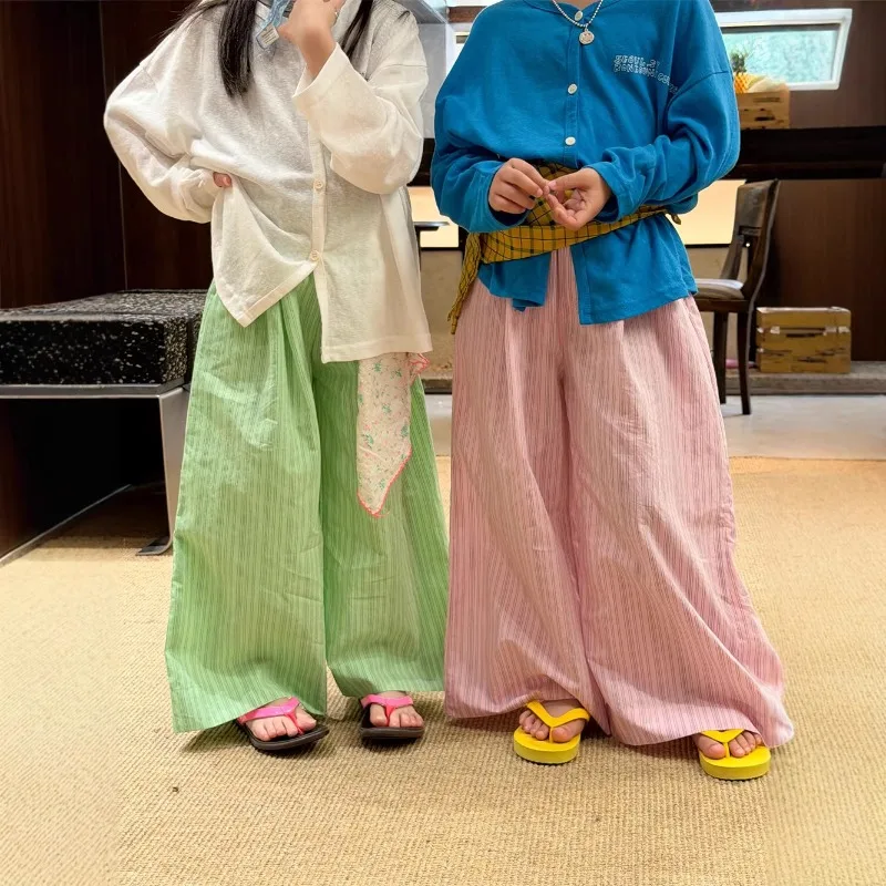 2026 summer new Korean version children's loose and lazy casual pants, lightweight and comfortable striped wide leg pants
2026 summer new Korean version children's loose and lazy casual pants, lightweight and comfortable striped wide leg pants