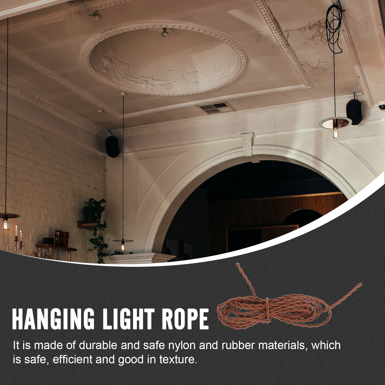 4Pcs Dirt Resistant Coffee Color Chandelier Ropes Efficient Texture Suitable Most Voltages Light Nylon Rope Hanging Light Rope
4Pcs Dirt Resistant Coffee Color Chandelier Ropes Efficient Texture Suitable Most Voltages Light Nylon Rope Hanging Light Rope
