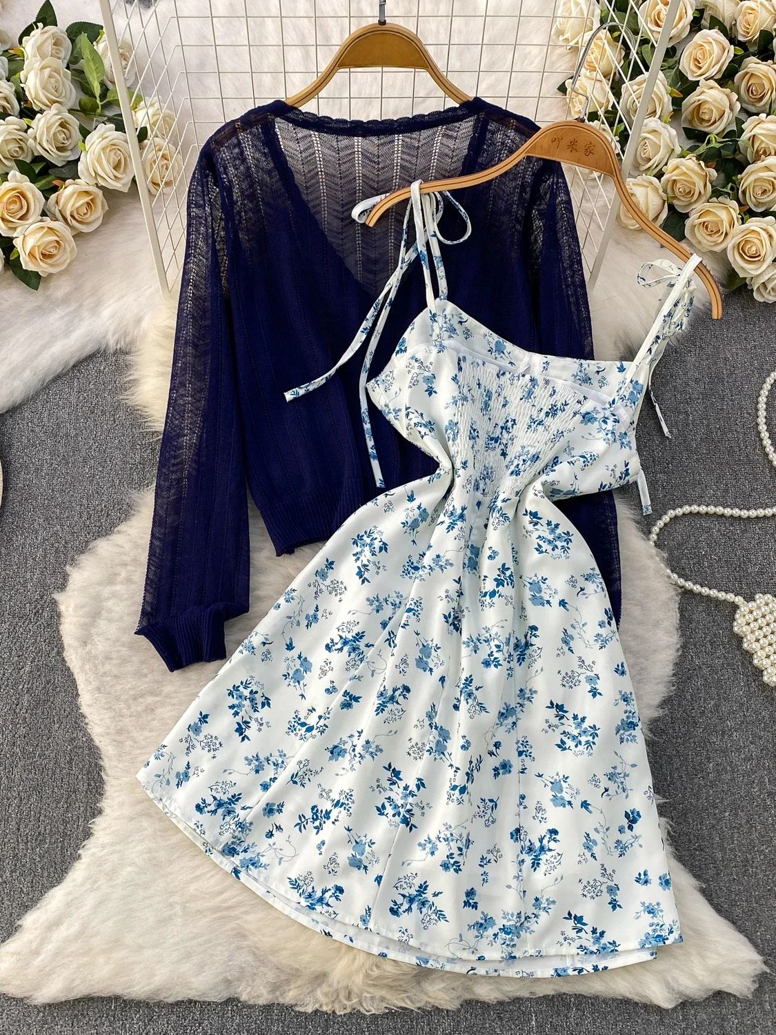 2026 New Knitted Sun Protection Long Sleeve Outerwear with Beautiful Design Floral Halter Dress Two Piece Set Women's Fashion
2026 New Knitted Sun Protection Long Sleeve Outerwear with Beautiful Design Floral Halter Dress Two Piece Set Women's Fashion