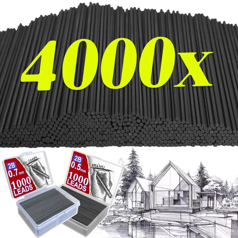 100-4000Pcs Large Capacity Pencil Lead 0.5 0.7 2B Refills Replaceable Mechanical Pencil Lead Refills Student Drawing Supplies
100-4000Pcs Large Capacity Pencil Lead 0.5 0.7 2B Refills Replaceable Mechanical Pencil Lead Refills Student Drawing Supplies