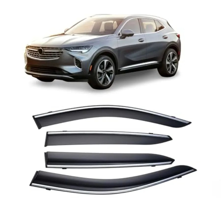 Tape-On Smoke Tint with Chrome Trim Window Visors Compatible with Buick Envision 2021-2023 Shatterproof Sun Smoke Guard Wind De
Tape-On Smoke Tint with Chrome Trim Window Visors Compatible with Buick Envision 2021-2023 Shatterproof Sun Smoke Guard Wind De
