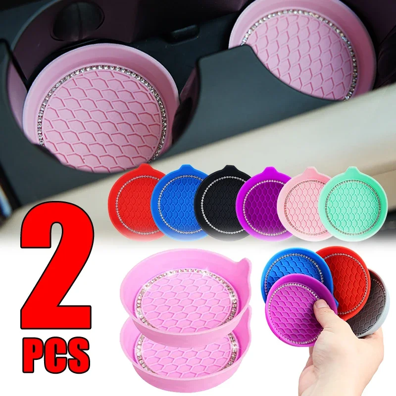 Multicolor Car Coaster Protective Pad Universal PVC Non-slip Mat Auto Rhinestone Water Cup Pad Car Interior Accessories 2pcs/set
Multicolor Car Coaster Protective Pad Universal PVC Non-slip Mat Auto Rhinestone Water Cup Pad Car Interior Accessories 2pcs/set