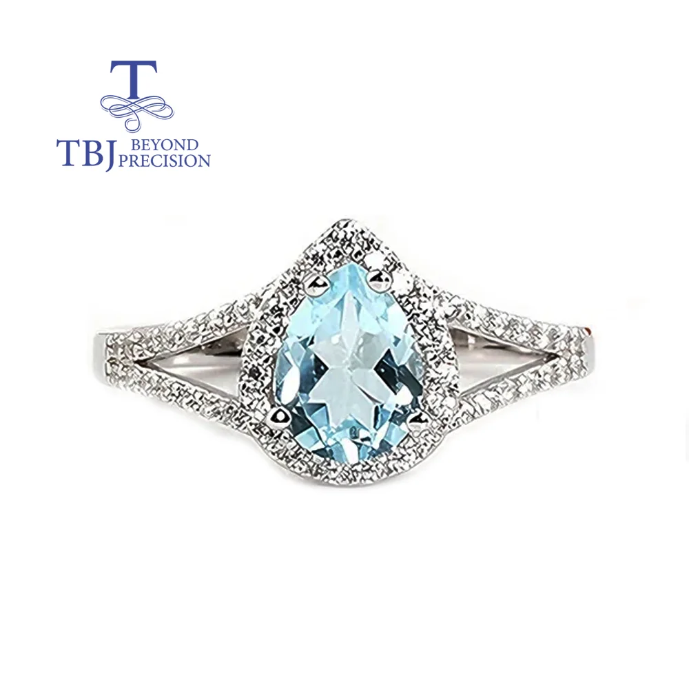 Exquiste 925 Sterling silver women's ring natural sky blue topaz pear 6*8mm November Birthstone fine jewelry for birthday gifts
Exquiste 925 Sterling silver women's ring natural sky blue topaz pear 6*8mm November Birthstone fine jewelry for birthday gifts