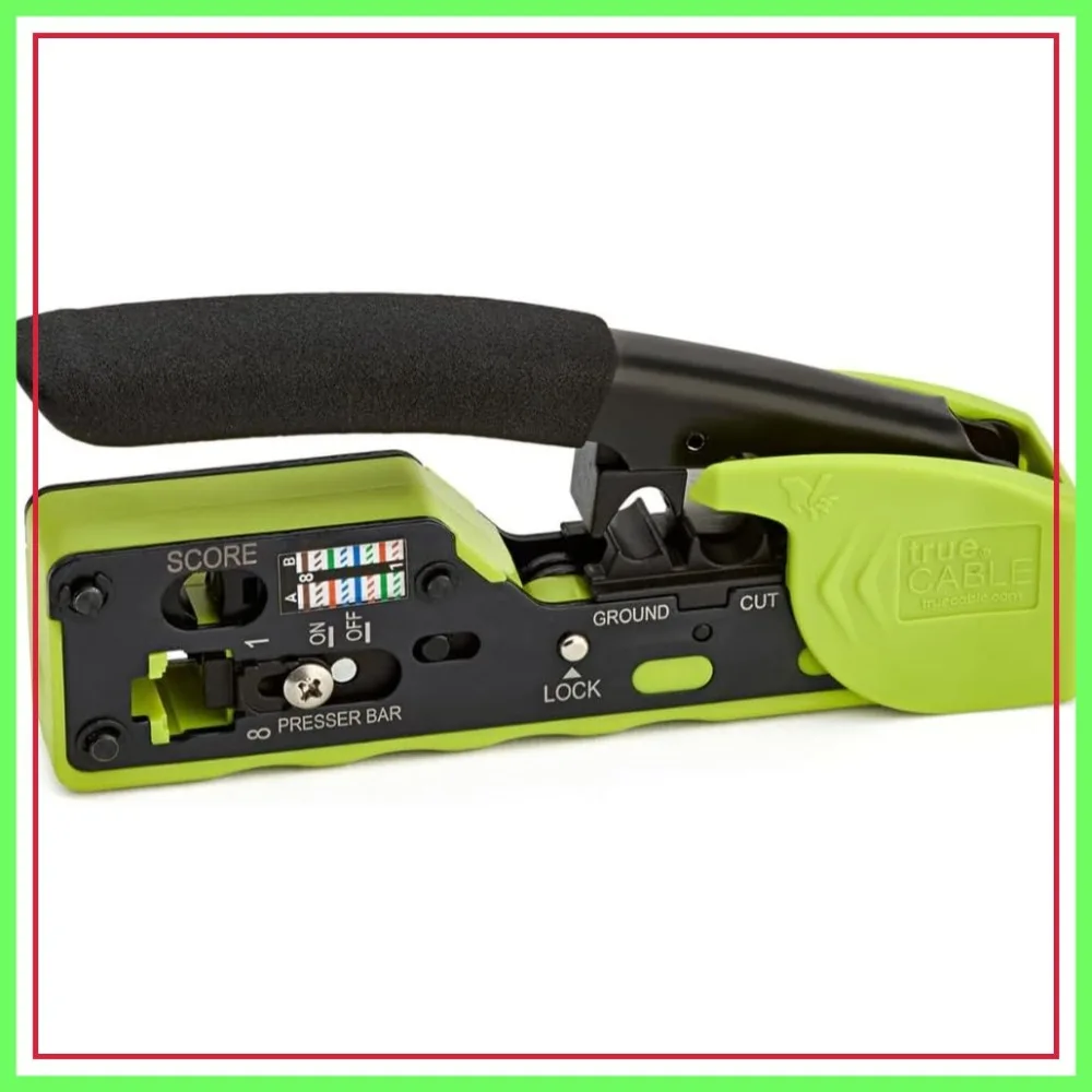 RJ45 Pass Through Crimp Tool, All-in-One for Cat5e/Cat6/Cat6A, Cuts & Scores
RJ45 Pass Through Crimp Tool, All-in-One for Cat5e/Cat6/Cat6A, Cuts & Scores