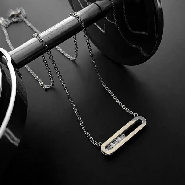 316L Stainless Steel Horizontal Bar Necklace Pulse White Zircon CZ Party Necklaces For Women With Shining Three Stones Pendant
316L Stainless Steel Horizontal Bar Necklace Pulse White Zircon CZ Party Necklaces For Women With Shining Three Stones Pendant