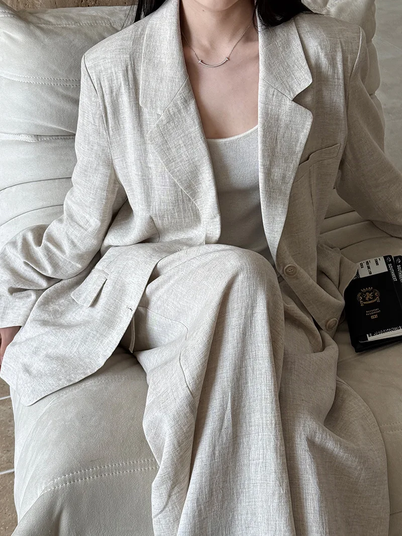 Linen Blazer For Women 2025 Spring Cotton-linen Suit + Pants Set Sold Separately
Linen Blazer For Women 2025 Spring Cotton-linen Suit + Pants Set Sold Separately