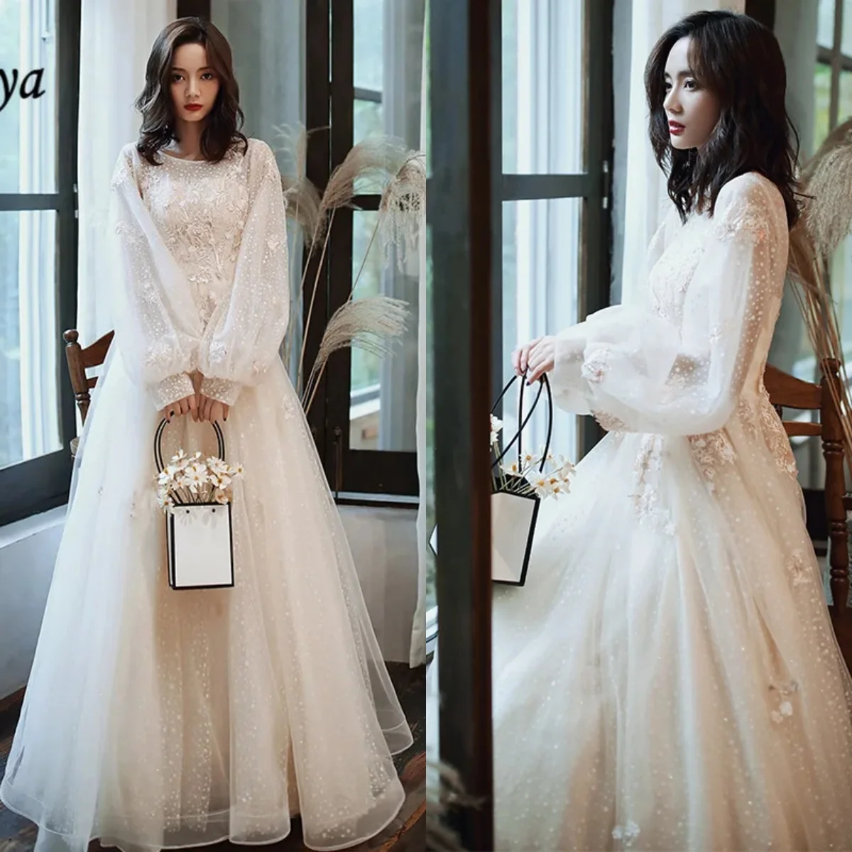 Evening Dresses Beige Appliques O-neck Full Sleeves Zipper A-line Floor Length Plus size Party Formal Gowns Vestidos De Fiesta
Evening Dresses Beige Appliques O-neck Full Sleeves Zipper A-line Floor Length Plus size Party Formal Gowns Vestidos De Fiesta