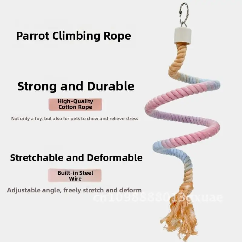 Parrot Color Cotton Rope Rotating Climbing Rope Standing Rod Two Ends Fixed Free Bending Ladder Toy Supplies
Parrot Color Cotton Rope Rotating Climbing Rope Standing Rod Two Ends Fixed Free Bending Ladder Toy Supplies