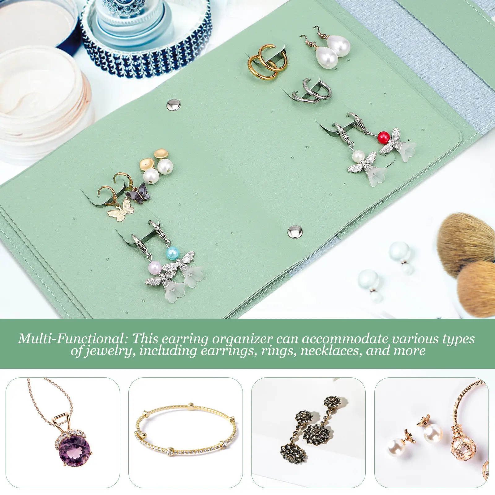 Earring Holder Organizer Jewelry Pouch Earring Book Holder Large Capacity Internal Dividers Travel Jewelry Storage Bag Portable
Earring Holder Organizer Jewelry Pouch Earring Book Holder Large Capacity Internal Dividers Travel Jewelry Storage Bag Portable