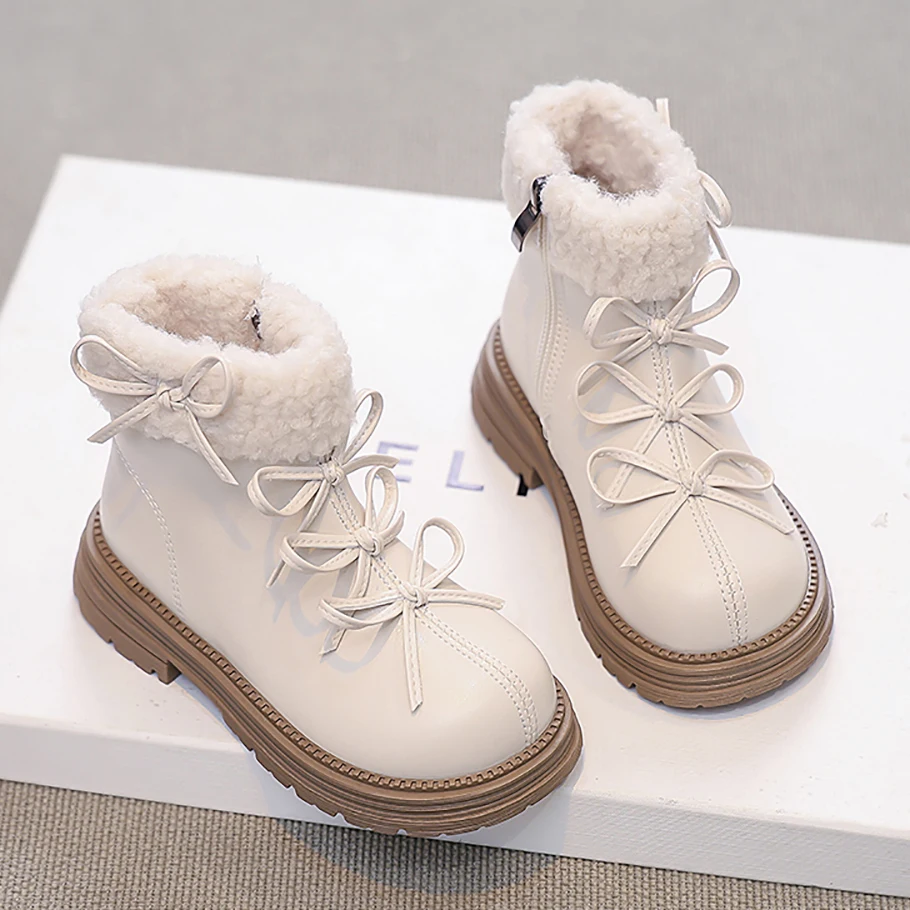 Faux Fur Winter Boots For Girls PU Leather Waterproof Teenager Girl's Boots Anti-slippery Thick Warm Cotton Shoes For Children 
Faux Fur Winter Boots For Girls PU Leather Waterproof Teenager Girl's Boots Anti-slippery Thick Warm Cotton Shoes For Children