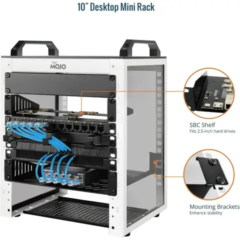 US Local Stock Best Choice Home Upgrade 6U Network Rack 10 Inch Mini Server 2 Side Panels