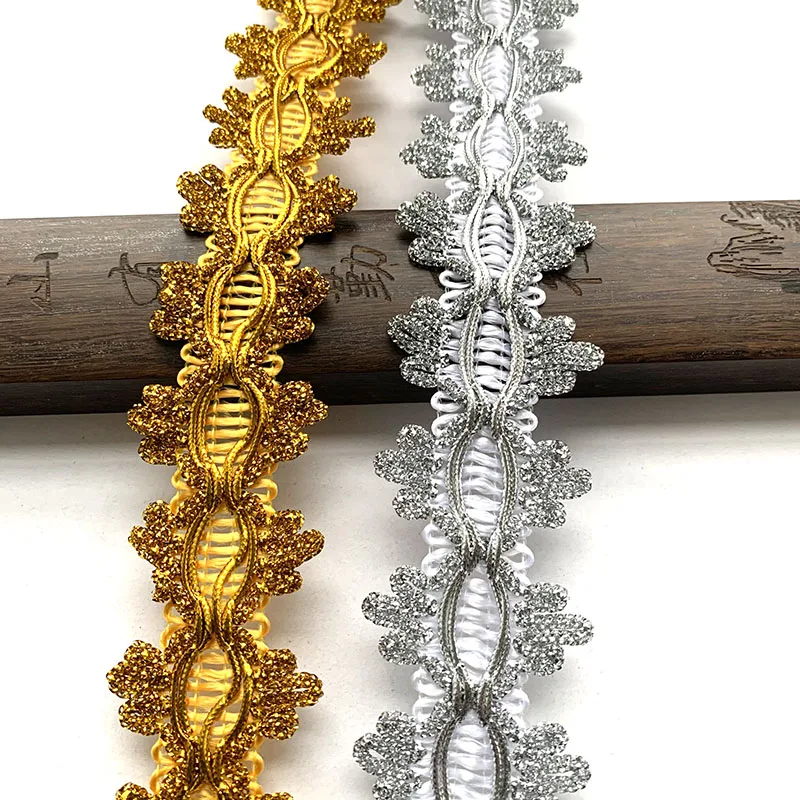 4m/13.12ft each pack Gold Silver Silk lace trims Flower Fabric Dress hat curtain curve HandMade sewing DIY crafts decoration
4m/13.12ft each pack Gold Silver Silk lace trims Flower Fabric Dress hat curtain curve HandMade sewing DIY crafts decoration