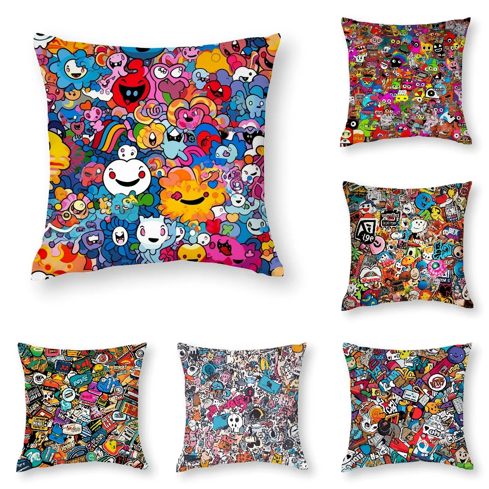 Sticker Bomb Pattern Pillow Case 3D Print Polyester Fiber 40*40 cm Home Sofa Throw Pillow Cover Decoration Festival Gift
Sticker Bomb Pattern Pillow Case 3D Print Polyester Fiber 40*40 cm Home Sofa Throw Pillow Cover Decoration Festival Gift