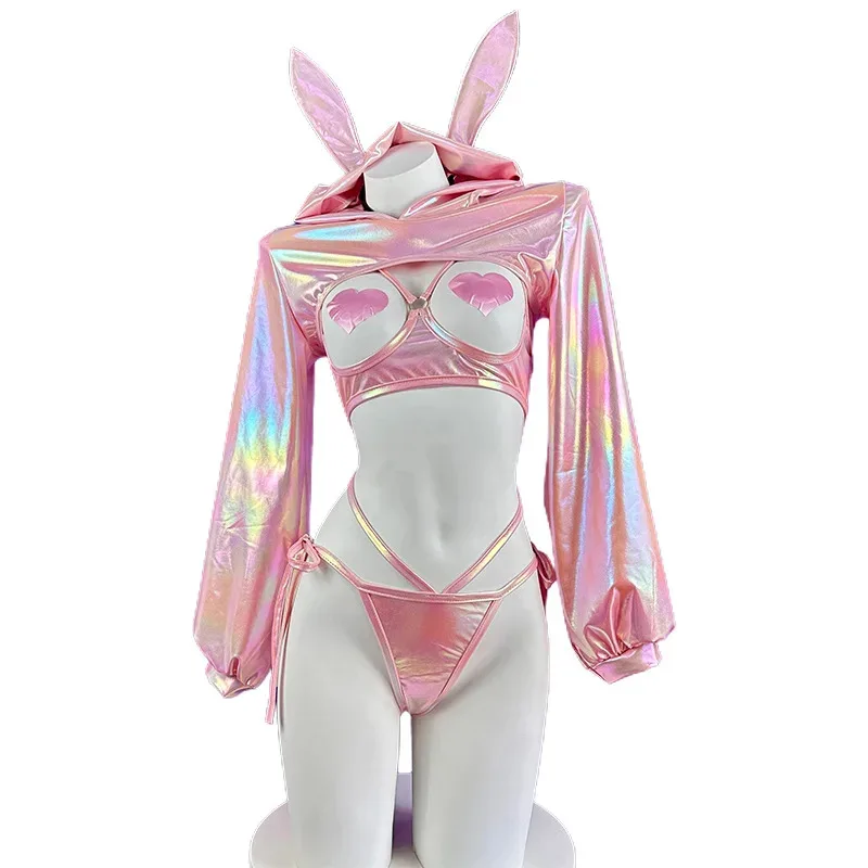 Sexy Lingerie Anime Bunny Girl Cosplay Pink Laser Patent Leather Bikini Rabbit Girl Shiny Halloween Underwear
Sexy Lingerie Anime Bunny Girl Cosplay Pink Laser Patent Leather Bikini Rabbit Girl Shiny Halloween Underwear