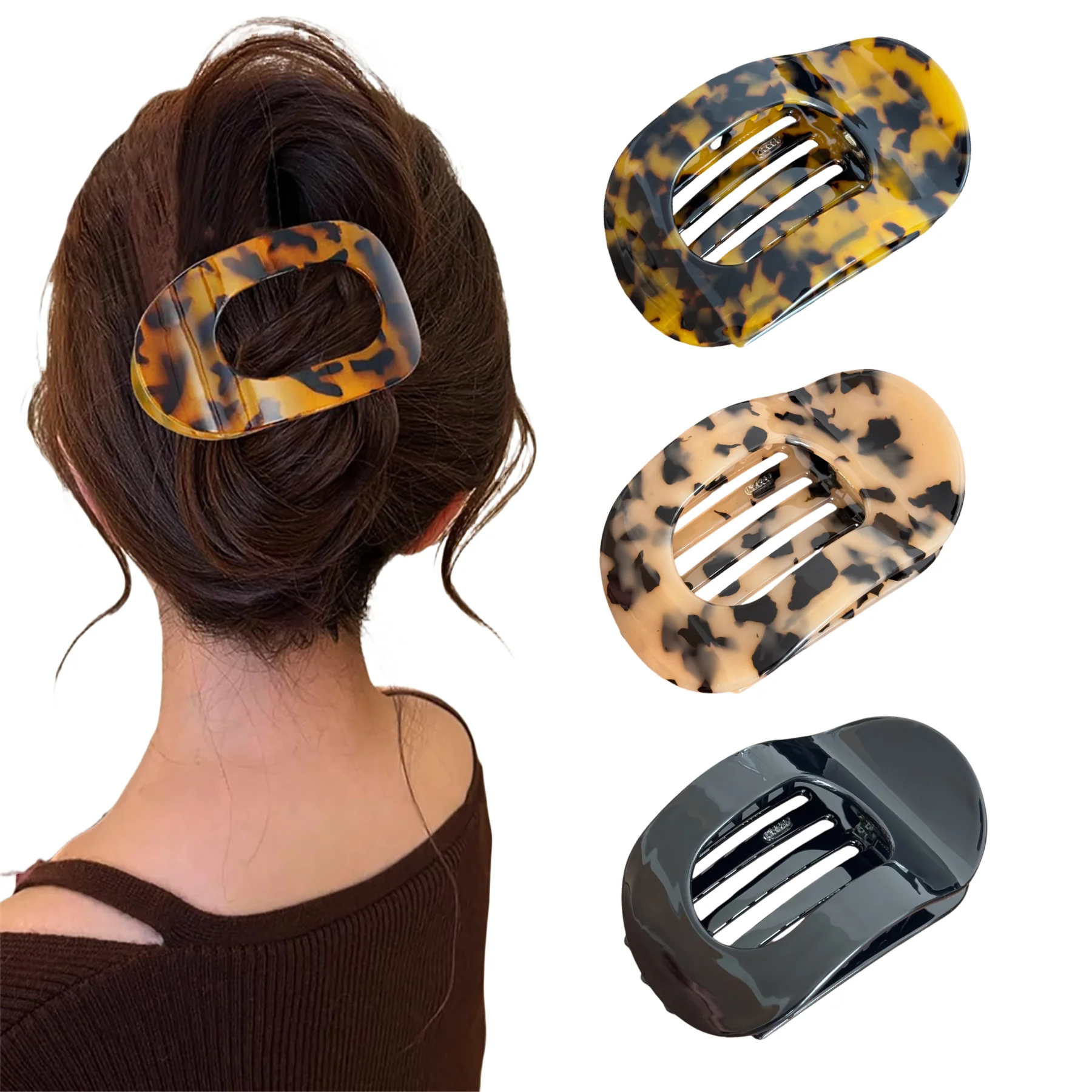 Dowell Fashion Large Oval Acetate Hairpins Flat Design Women's Hair Accessories
Dowell Fashion Large Oval Acetate Hairpins Flat Design Women's Hair Accessories