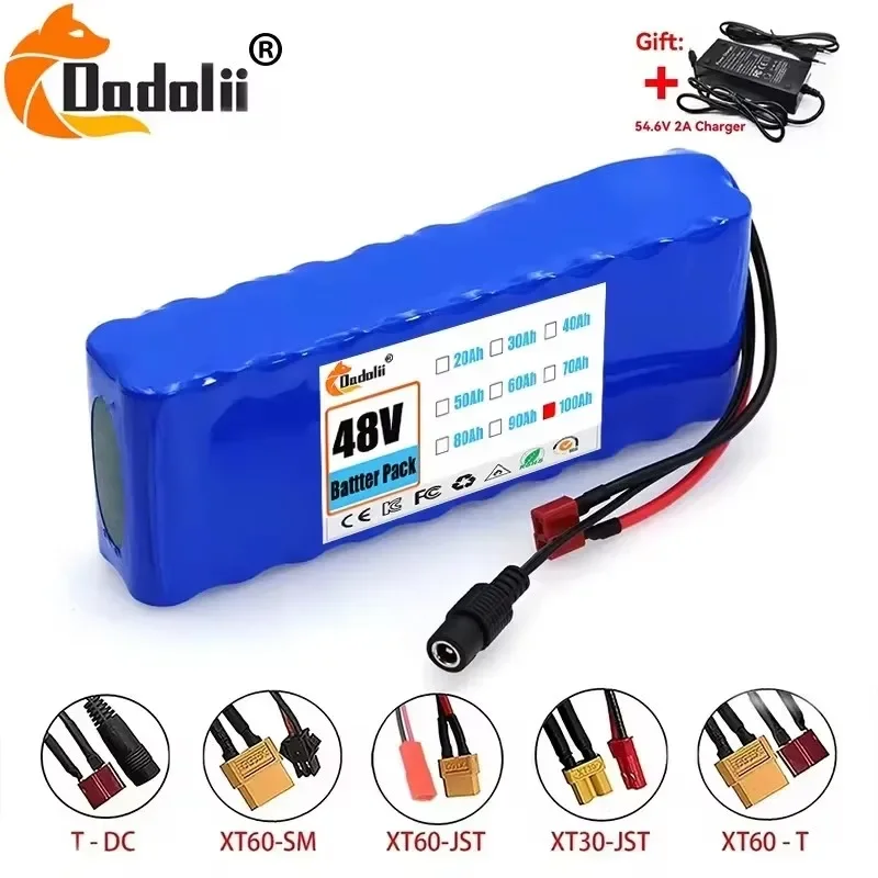 13S2P 48V 100Ah with BMS and charger, 1000W, used for electric bicycles, motorcycles, and electric scooters
13S2P 48V 100Ah with BMS and charger, 1000W, used for electric bicycles, motorcycles, and electric scooters
