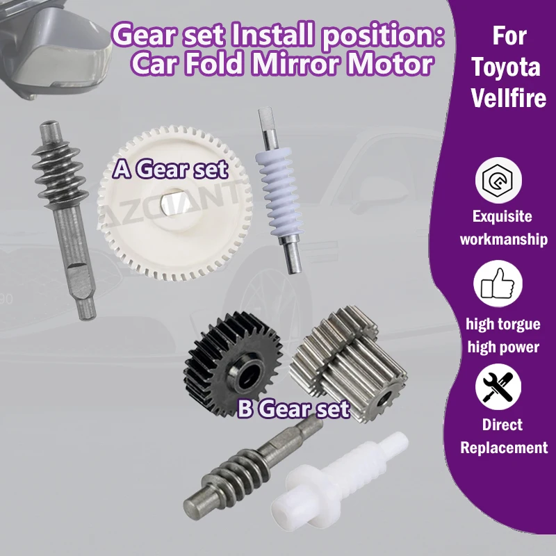 AZGIANT For Toyota Vitz Yaris XP130 XP150/NCP90 NCP91 Car 50/28/23/16 Teeth gear set of Power Folding Unit Mirror Actuator Motor
AZGIANT For Toyota Vitz Yaris XP130 XP150/NCP90 NCP91 Car 50/28/23/16 Teeth gear set of Power Folding Unit Mirror Actuator Motor