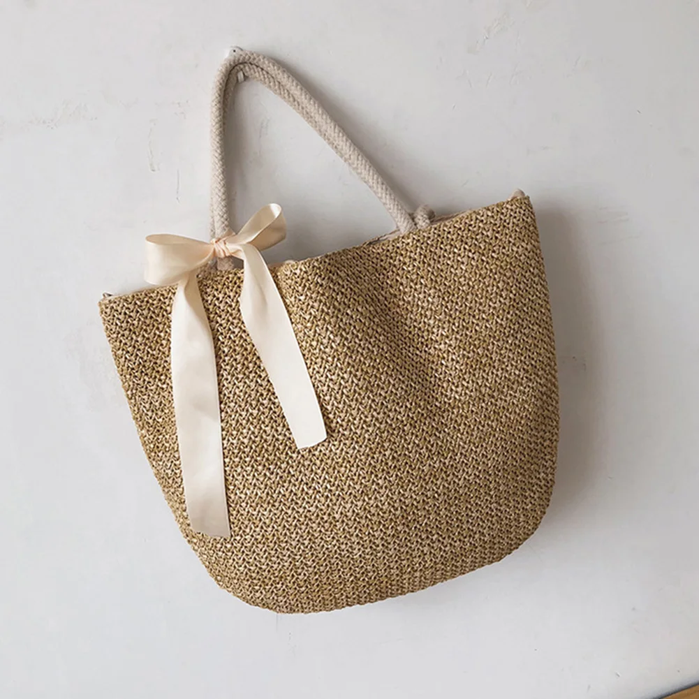 Shoulder Bags Casual Woven Handbags Straw Handbag with Bow Shopping Summer Beach Sea Large Tote Shoulder Bag
Shoulder Bags Casual Woven Handbags Straw Handbag with Bow Shopping Summer Beach Sea Large Tote Shoulder Bag