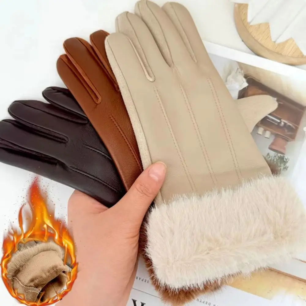 Thermal Lined Women's Leather Gloves Solid Color Thermal Insulated Women's Winter Thermal Gloves Windproof Full Finger
Thermal Lined Women's Leather Gloves Solid Color Thermal Insulated Women's Winter Thermal Gloves Windproof Full Finger