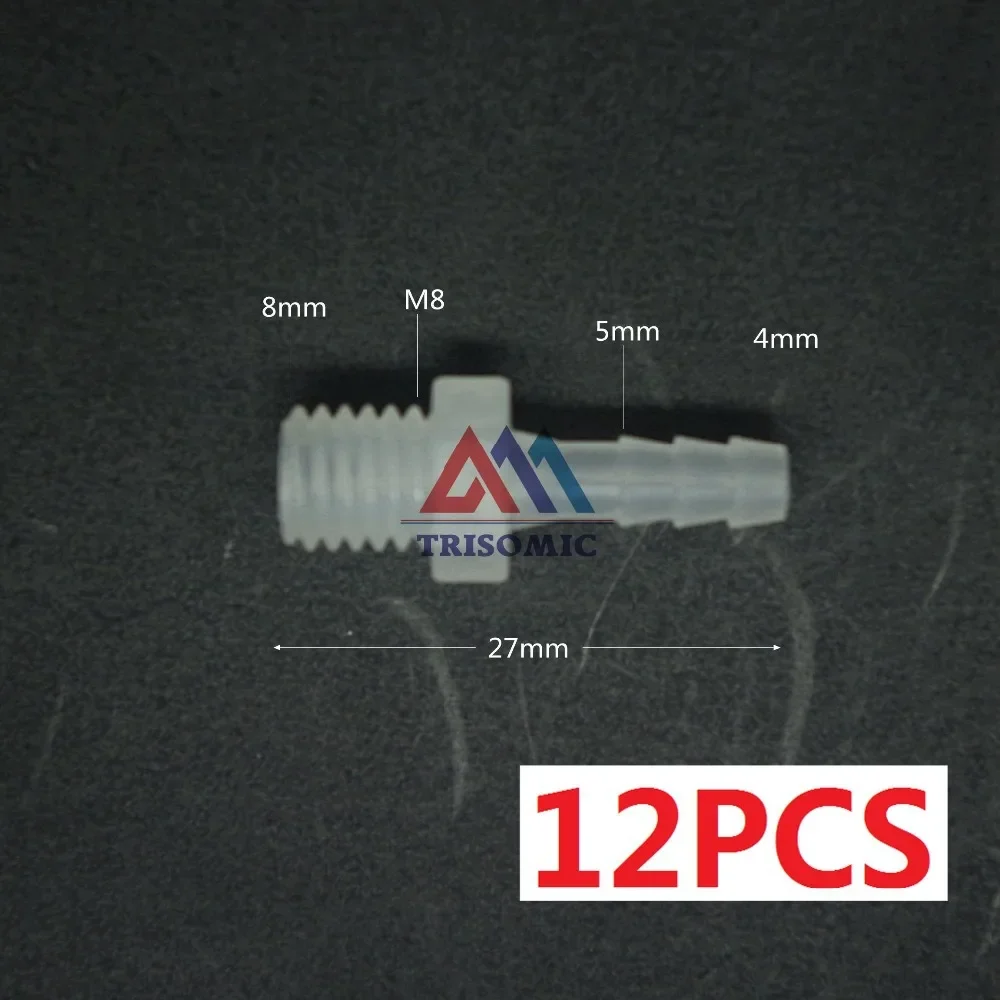 12 pieces 4mm-M8 Straight Connector Plastic pipe Fitting Barbed Connector with thread Material PP Tank Airline Aquarium
12 pieces 4mm-M8 Straight Connector Plastic pipe Fitting Barbed Connector with thread Material PP Tank Airline Aquarium