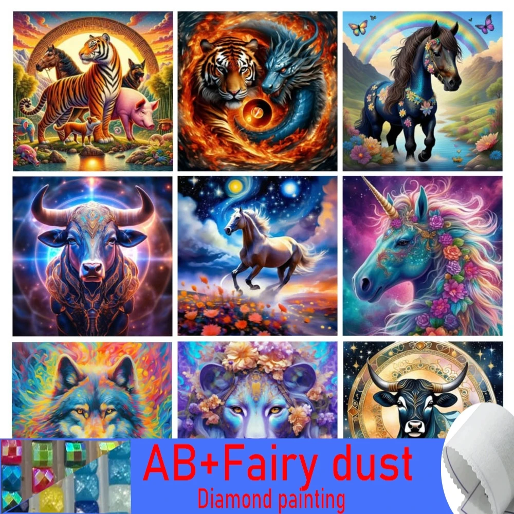 120 Colors AB Fairy Dust Diamond Painting Collection 2025 Tiger Lion Unicorn 5D DIY Art Mosaic Embroidery Wild Animals Picture
120 Colors AB Fairy Dust Diamond Painting Collection 2025 Tiger Lion Unicorn 5D DIY Art Mosaic Embroidery Wild Animals Picture